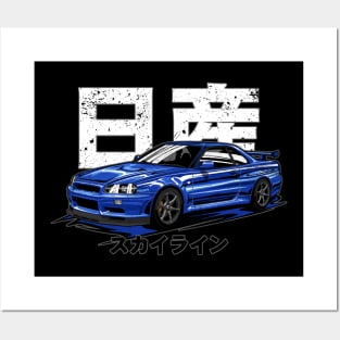 Nissan Skyline R34 GTR Posters and Art